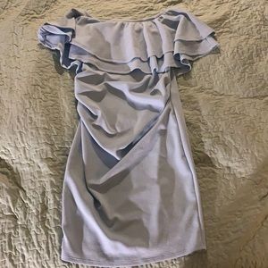 Blue off the shoulder dress